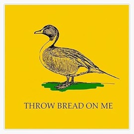 (4 Pack) Throw Bread On Me Vinyl Sticker Decal - 3 Inches Funny Duck Meme for Cars Vehicles Bumper Trucks Window Walls Boats Cups Bikes Hard hat Tumblers Laptops