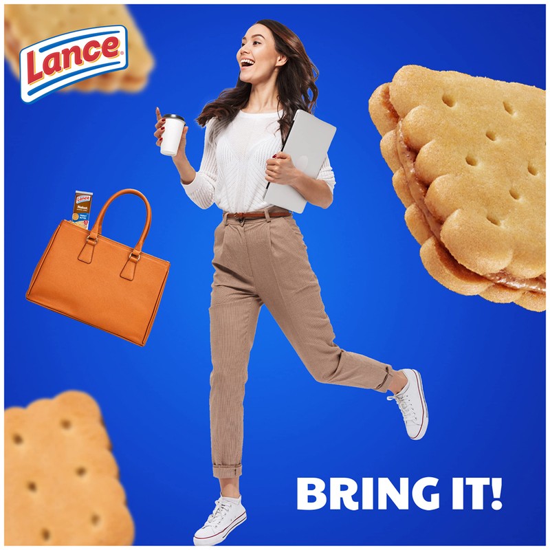 Lance Sandwich Cookies, Nekot Peanut Butter, 10 Individually Wrapped Packs,