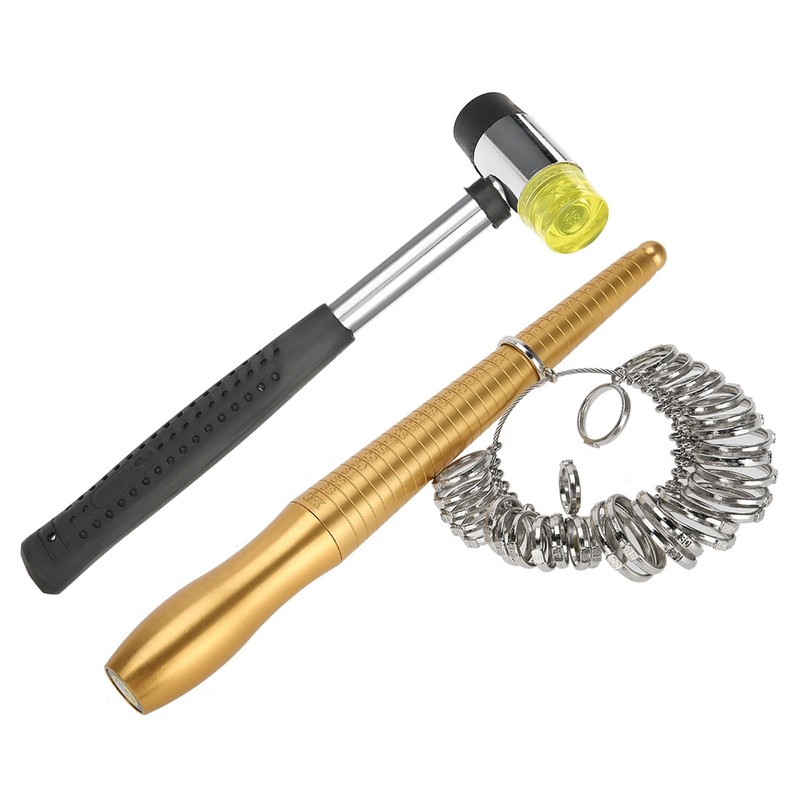 3pcs / Set Ring Mandrel Sizer Finger Measuring Stick Handle