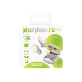 Juice Airphones Ultra Clear, True Wireless Earpods, Bluetooth Headphones, Touch Control Earpods with Digital Display and Ultra Clear Calling, Built-in Microphone for Hands Free Calling (Smokey Cream)