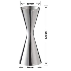 Measuring Cup Graduated Jigger Cup Cocktail Stainless Steel Measuring Cup Bar Supplies Tools Integrated Steel Measuring Cup Silver (30ml/60ml, Silver)