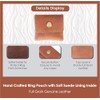 TheAntiq Estuche para Anillos de Cuero de Grano Completo, Porta