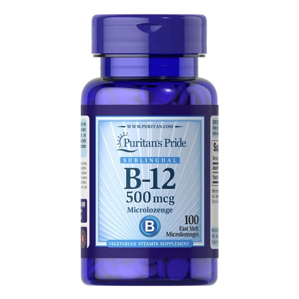Puritan's Pride Vitamin B-12 500 mcg Sublingual - 100 Microlozenges