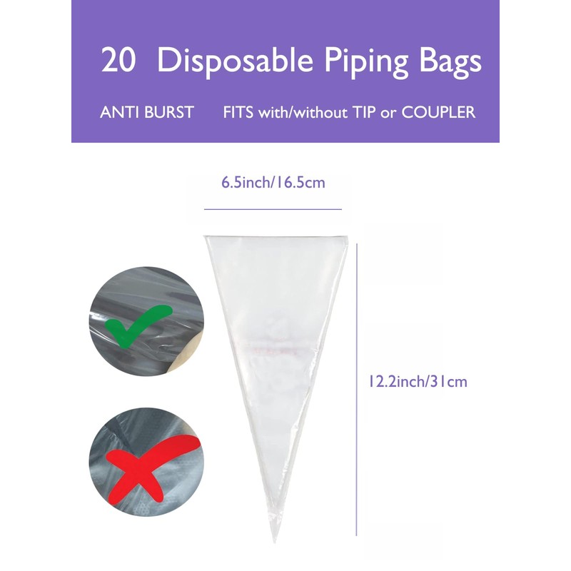St. Honore Piping Nozzles with Bags - Create Stunning V