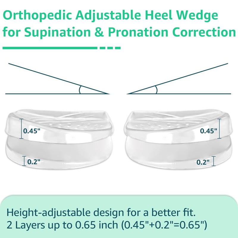 Skyfoot 2 Layers Adjustable Heel Wedge Inserts for Supination &
