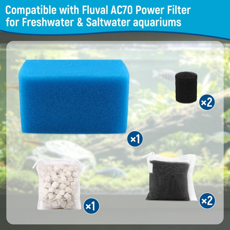Big Peng AC70 Aquarium Filter Media Maintenance Kit Compatible with