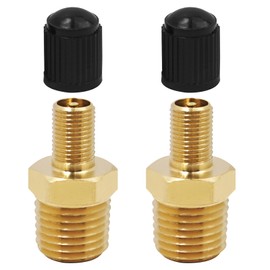 LLFYXM 2 Pack Brass Air Inflator Adapters 1/4" NPT Male, Valve Connector for Tire Inflation Compatible with Presta, Air Compressors, Pumps & Hose Fittings Durable Metal Tire Valve Adapter