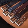Buffway Leather Belt for Men - Durable Full Grain Men's