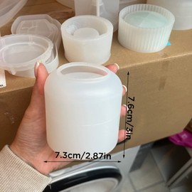 LSLEVA - Caja de almacenamiento con tapas, juego de moldes para velas, moldes creativos de silicona para velas, moldes para botellas de hormigón con tapa para almacenamiento (D)