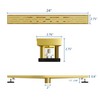 Neodrain 24-in Brushed Brass Rectangular Linear Shower Drain with Brick