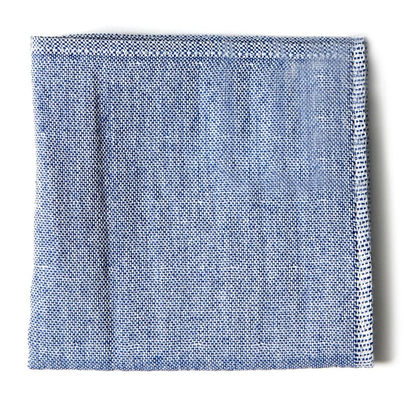 Sasawashi Gauze Handkerchief (25 x 25cm), Navy Stripe