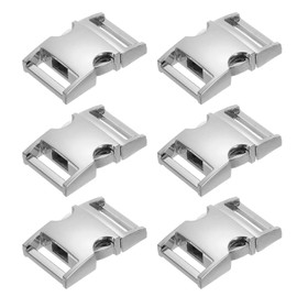 PATIKIL 6 Pack Metal Quick Side Release Buckles 15 mm/5/8 Inch, Dog Collar Buckles Clip for Straps Webbing Paracord Bracelet Dog Collar Bag Backpack Belt, Silver Tone