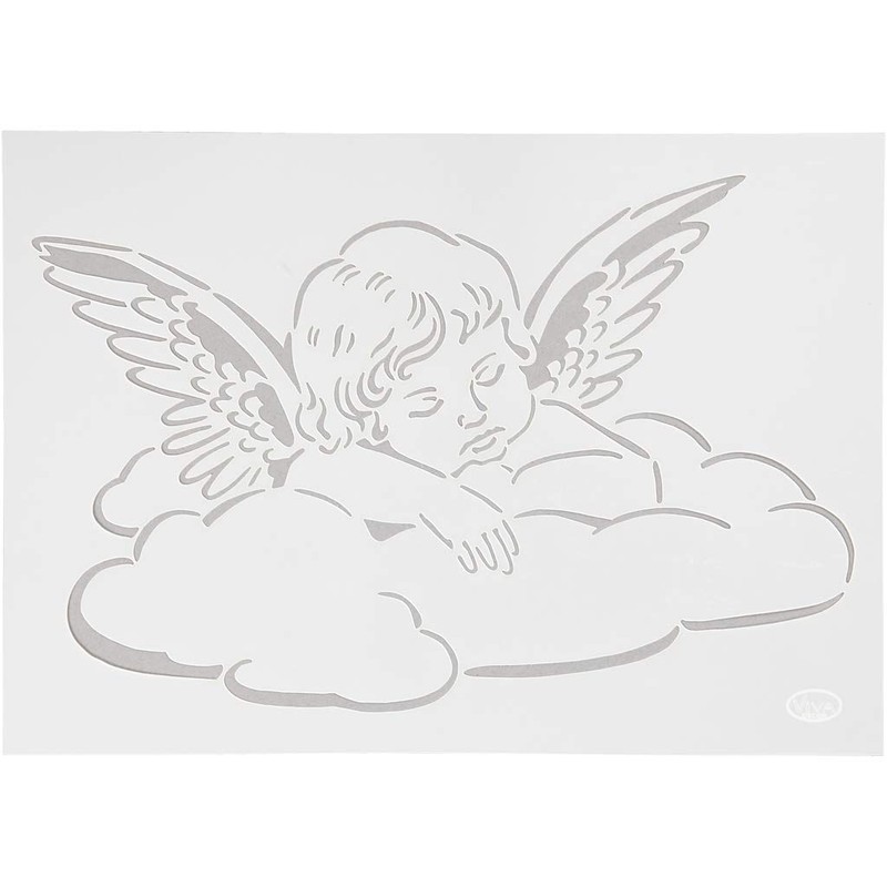 Viva Decor A4 Universal Stencil - Angel on Cloud #2105