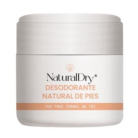 NaturalDry Desodorante para PIES - Crema 100% Natural - Cera con aceite esencial de Tea Trea (1 unidad)