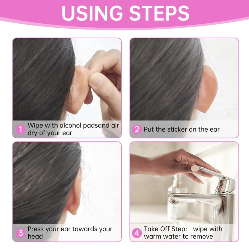60pcs Ear Tape Patches, Double sided Ear stickers for correcting