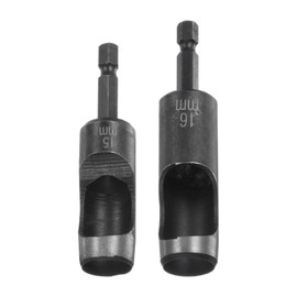 sourcing map 2pcs Leather Hollow Punch Hex Shank for Drills, 15/16mm Dia Hole Punch for Thick Fabrics Leathercraft Working Pvc Card Plastic Punching