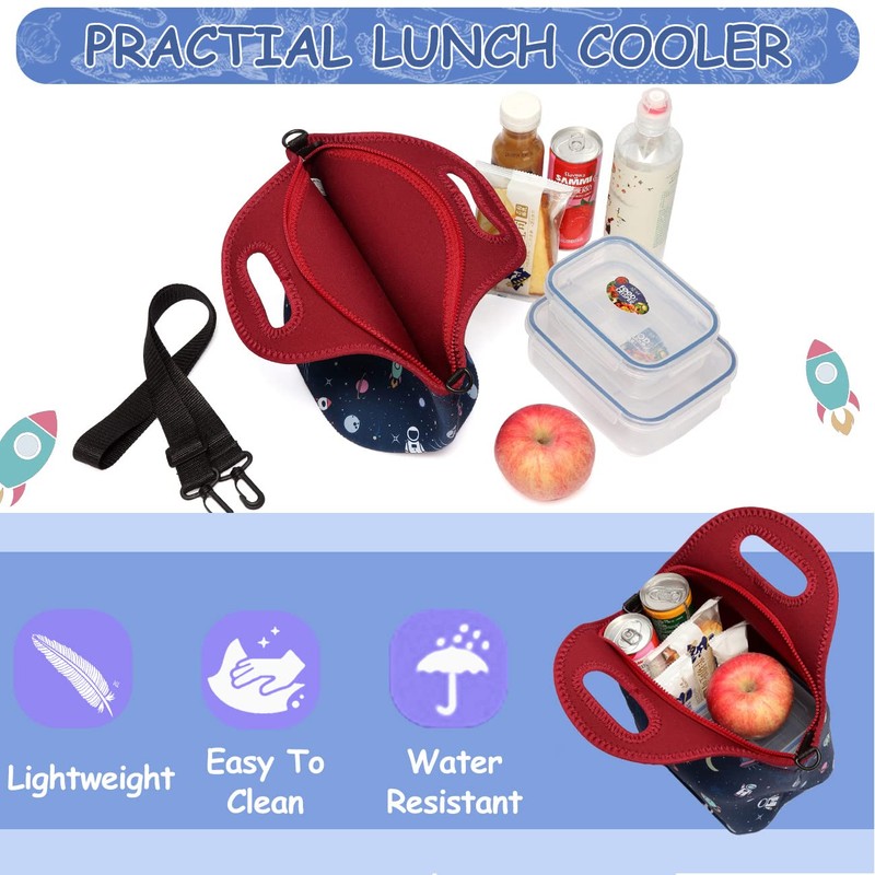 Bolsa de Almuerzo para Niños,VASCHY Bolso de Almuerzo de Neopreno