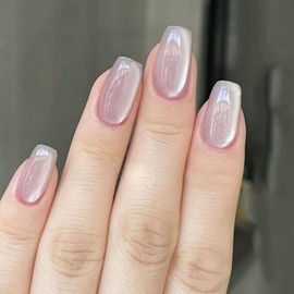 Square Fake Nails Medium Press On Nails Acrylic Glitter Nails Press Ons Crytal White False Nails With Artificial Glitter Designs Full Cover Glue On Nails Glossy Stick On Nails For Women