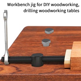 mizikuu Pack of 2 Table Workbench Clamp, Woodworking Auxiliary Tool, Quick Fixed Woodworking Desk Clip, Stainless Steel Bench Hook, 20 mm Bench Dog Tools, Vice for Woodworking, Black