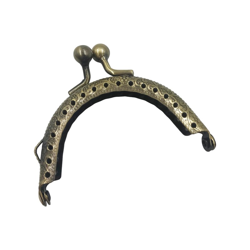 5PCS Purse Frame, Metal Kiss Lock, 5 Sizes Bronze Tone