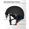 ILM Motorcycle Half Helmet with Sunshield Quick Release Strap Half