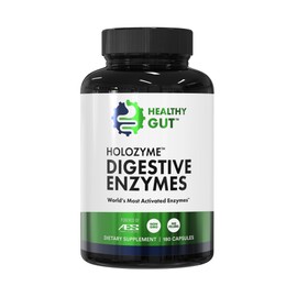 Healthy Gut HoloZyme Max Strength Digestive Enzymes | Inulinase, Amyloglucosidase & Invertase for FODMAP Support | Protease, Amylase & Lactase for Bloating, Gas & Indigestion Relief | 90 Servings