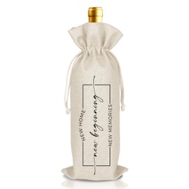 Housewarming Wine Bag - First New Home Gifts, Pairs Well with a New Home, Housewarming Party Decorations House Warming Gift for Women Men Couple Reusable Wine Wrap Bag, Realtor Client Gift (A27)