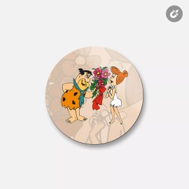 Unbranded The Flintstones Fred Wilma Flowers Cartoon | 4'' X 4'' Round Decorative Magnet