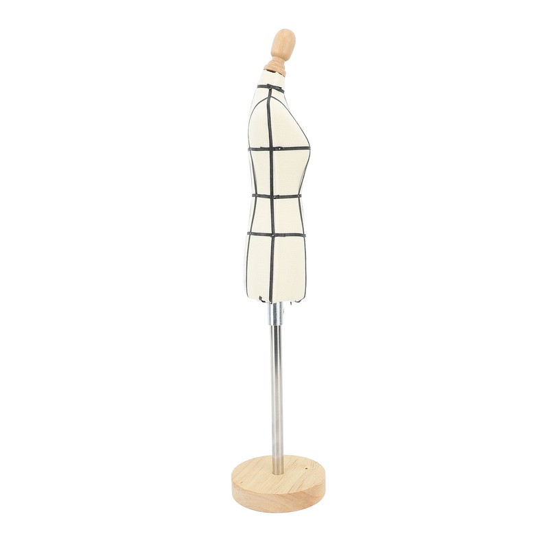 Miniature Dress Form with Stand Wood Base Sewing Mannequin Body