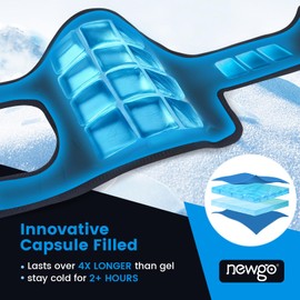 NEWGO Knee Cooling Compress for Knee, Reusable Gel Knee Support for Pain, Swelling, Knee Surgery, Arthritis, Meniscus Tear, Sports Injuries