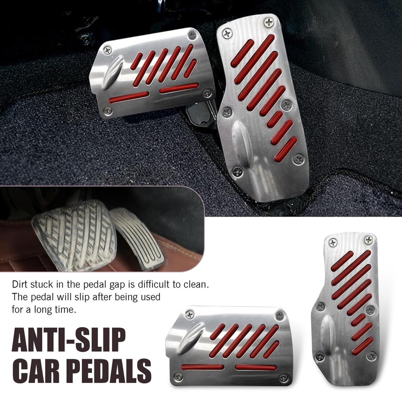 leechio 2 PCS Car Brake Pedal Cover, Universal Automatic Transmission