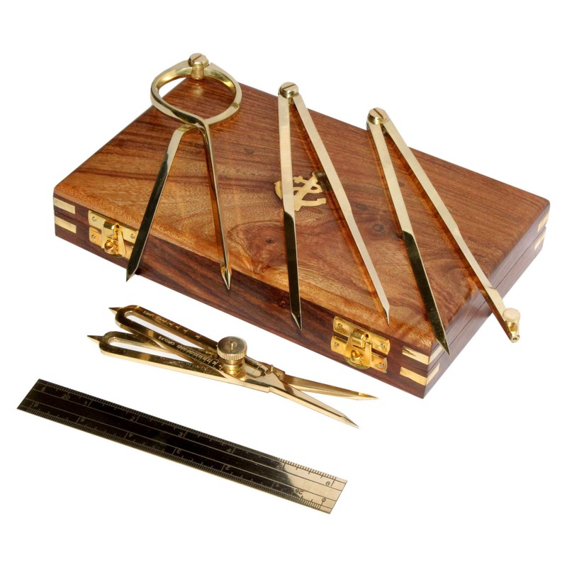 Proportional Divider Set of 5, Full Brass dividers with Executive