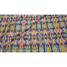 Psychedelic Stained Glass Ikat Print 4-Way Stretch Nylon Spandex Fabric
