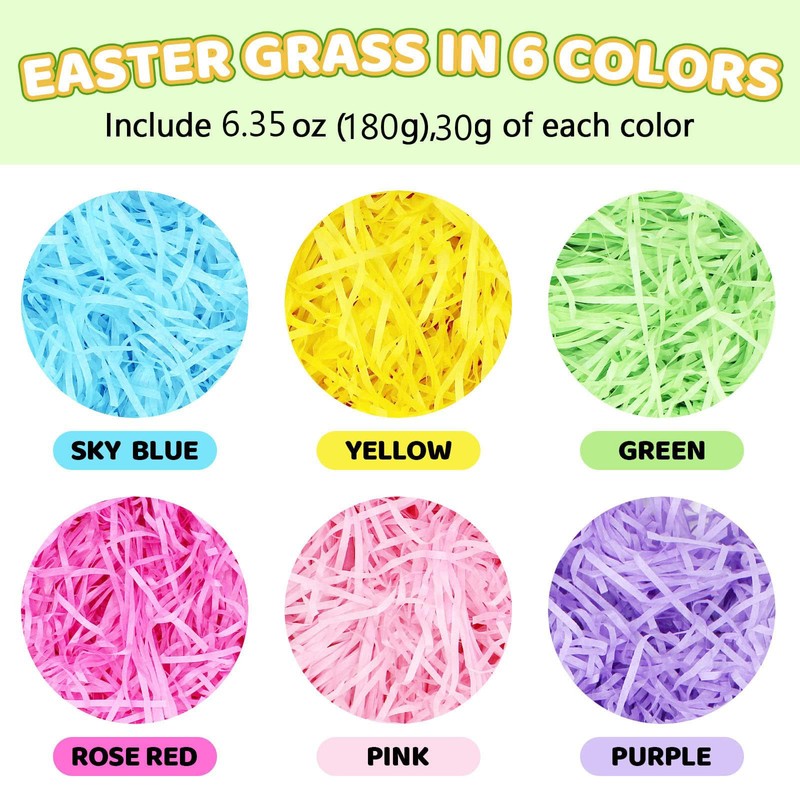 Easter Grass, Reusable Shredded Paper for Gift Box, Easter, 6