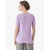 Cable Stitch Women's Ripple Stitch Short Sleeve Sweater - Crewneck