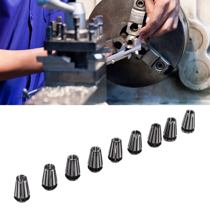 9 Piece ER8 Collet Chuck, High Precision CNC Engraving Machine,