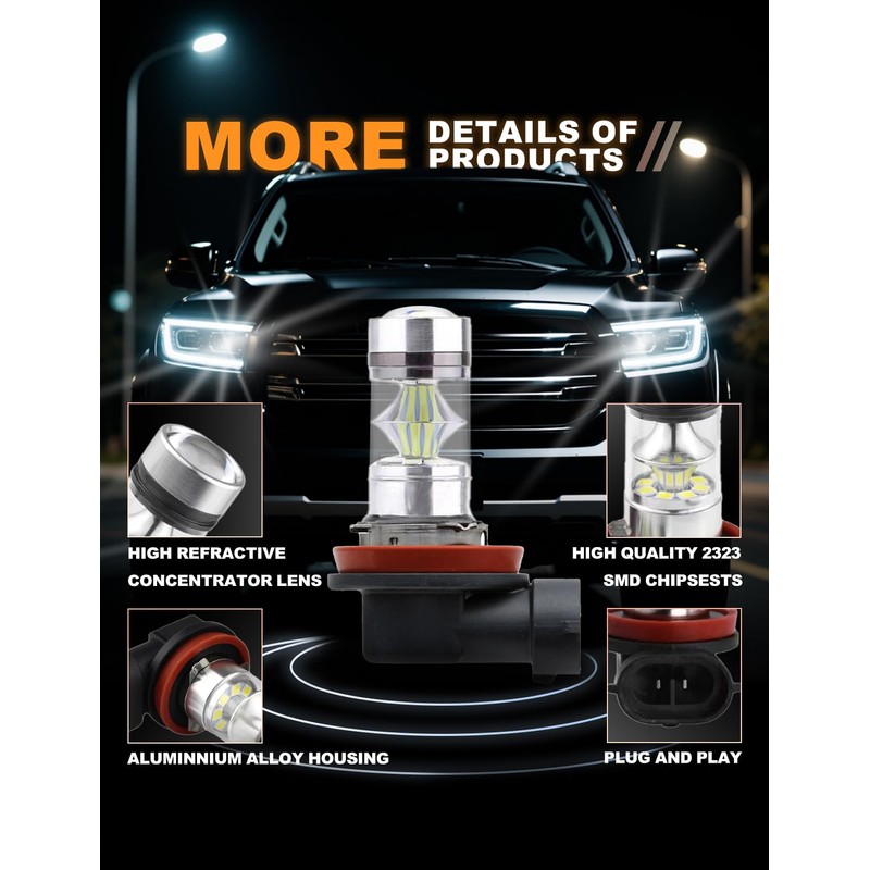 QIFANSAIL 2 Pcs Outback Led Fog Lights Compatible with 2010-2017