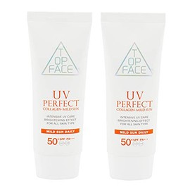 Arra Top Face arraTOPFACE UV Perfect Collagen-Mild Sun SPF50PA 70 ml  2.37 onzas lquidas (Paquete de 2) bloqueo UVA UVB, protector solar fsico.       