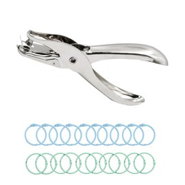 BEPSYOM 1 x Hole Punch for Paper with Hole Diameter of 6 mm, 20 Buckles. Single Hole Punch for Test Badges, Entrance Cards, Greeting Cards, Business Cards, Metal Punches, Paper Punches