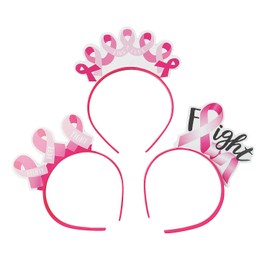 Fun Express Pink Ribbon Headbands - Apparel Accessories - 12 Pieces