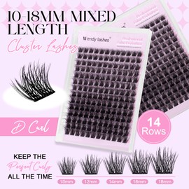 Eyelash Extensions, 3D Natural Cluster Lashes, C9-10-18 mm, Reusable Eyelash Extension, Eyelashes, Individually at Home (FKDP-lash-C9-3D-1018)