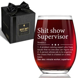 Show Supervisor Wine Glass Gifts for Women, Unique Thank You Presents for Boss Team Manger Leader Lady Coworker Manger Director, Boss’s Day Birthday Christmas Gifts for Supervisor -17