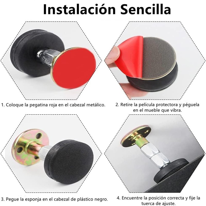4 Piezas Marco de Cama Roscado Ajustable, Tapones de Cabecero,
