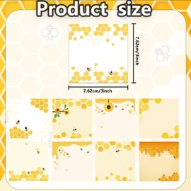 9 Pieces Bee Sticky Notes 3x3 Inch Cute Bee Note Pads Adesive Bee Memo Notes for School Office Home Supplies Students Teachers Gift