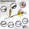VMSIXVM Trout Lures Rooster Bait Tail Fishing Lures, Brass Fishing