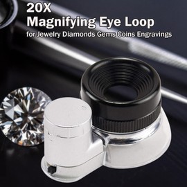 Lupa de lupa iluminada con 20 luces LED de aluminio de alta calidad para joyería con diamantes, gemas y monedas grabados