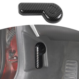 JOSHELA for Mustang Hood Switch Pull Handle Trim Cover Fit for Ford Mustang 2015 up Black Carbon Fiber Interior Accessories 1pcs