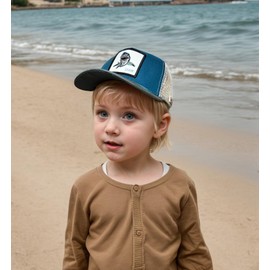 MINYJHZ Toddler Shark Trucker Hat, Mesh Snapback Baseball Caps for Kids Ages 2-8