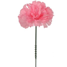 Larksilk Pink Real Touch Silk Carnation Picks - 100 Count Bulk Artificial Flowers for Weddings, DIY Decor - 3.5"" Heads, 5"" Stems