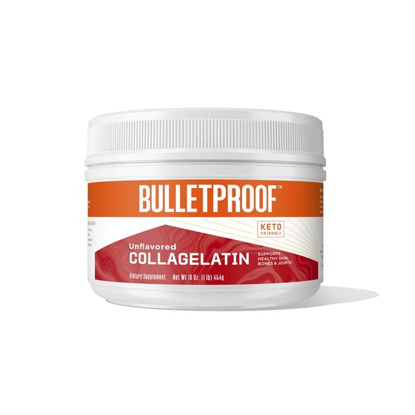 Bulletproof Unflavored Collagelatin Protein, 16 Ounces, Gelatin Enhanced with Collagen Protein for Skin, Bones and Joints